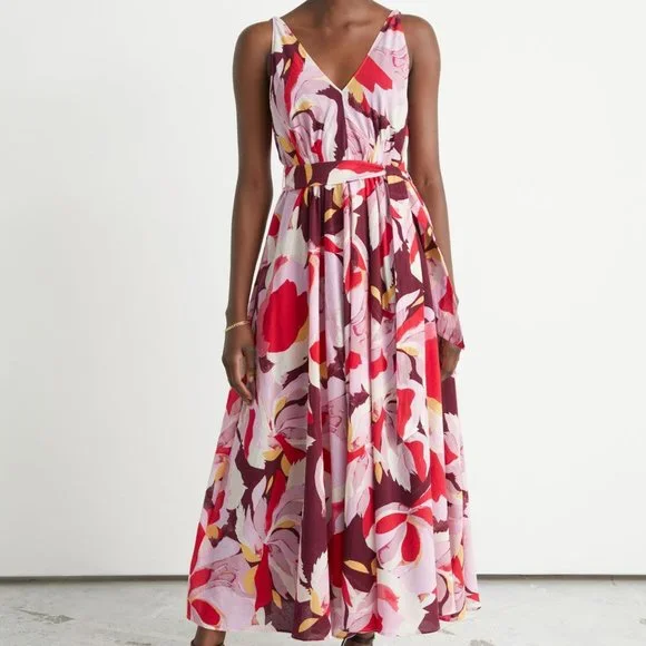 floral print midi dress other stories & Other Stories linen blend midi dress in floral print